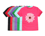 100% Cotton Toddler Girl T Shirt 2 to 3 4 5 6 7 8 9 10 11 12 13 14 Years Pink White Tshirt Flower Print Teenage Girls Tee Shirts