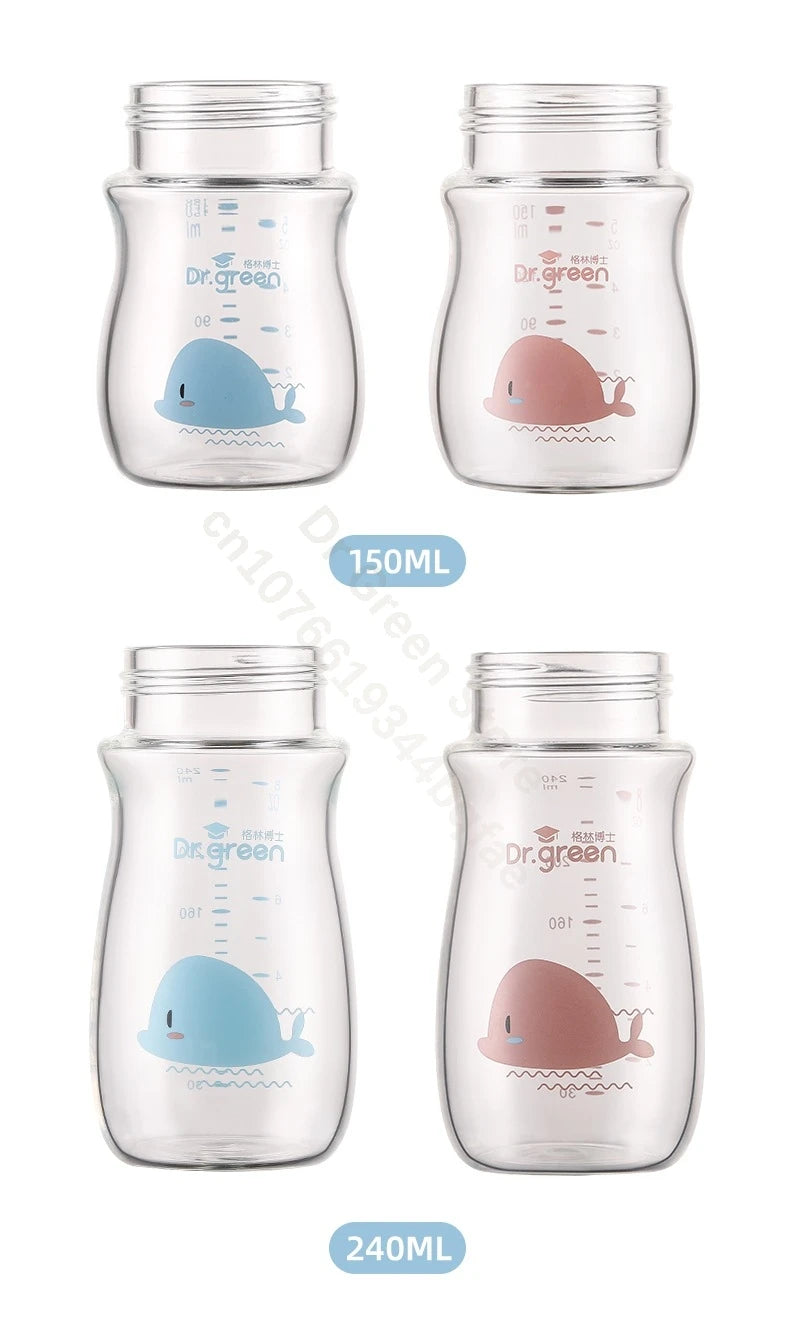 Dr.Green  Wide Mouth Baby Bottle body Inverted Bottle Body Glass/PPSU material 150mL/240mL/300mL High temperature resistant