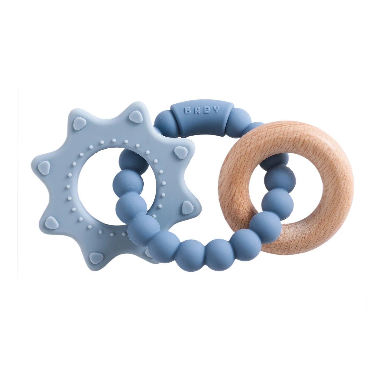 1pc Silicone Teether,Food Grade Baby 0-12 Toys,ToddlersTeething Ring Sensory Toys,Silicone Planet Teether Bracelet Accessories