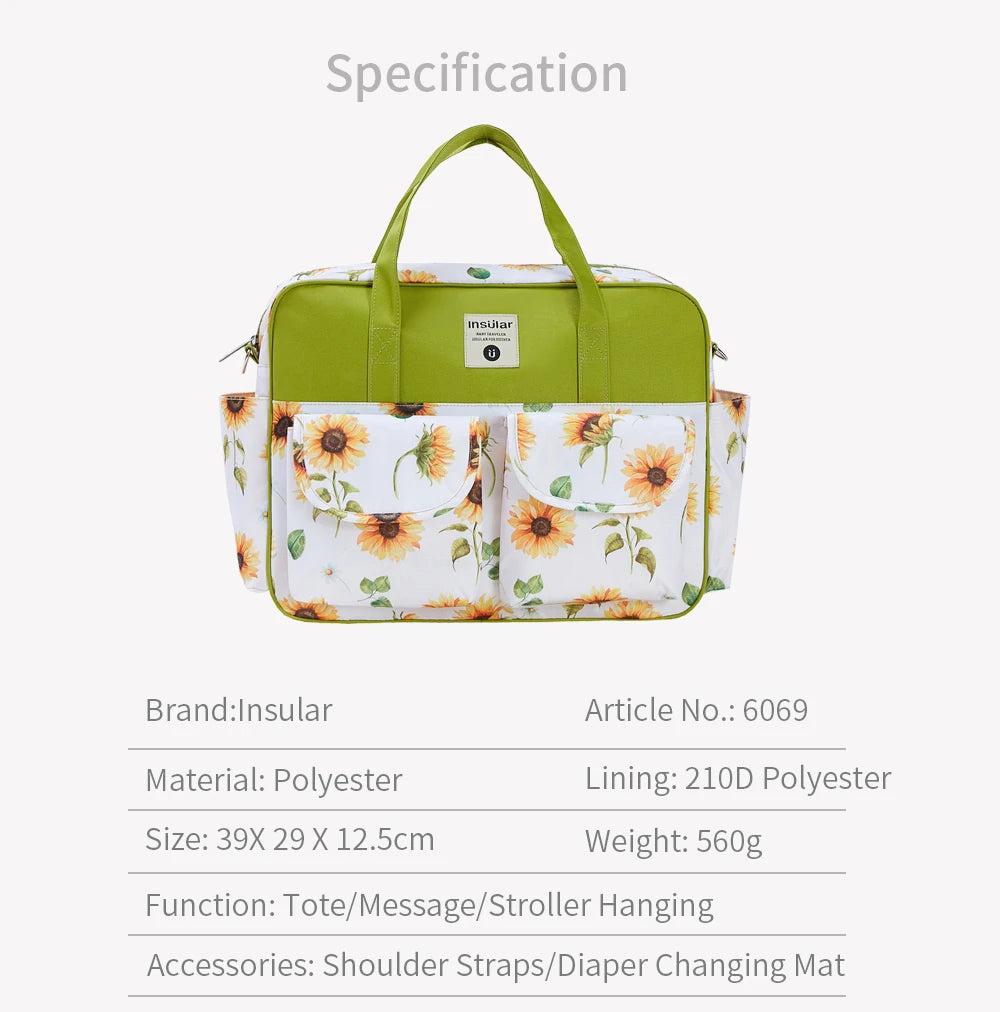 Insular Mummy Large Capacity Diaper Stroller Bag Waterproof Outdoor Travel Diaper Maternity Bag Baby Nappy Travel Changing Bags