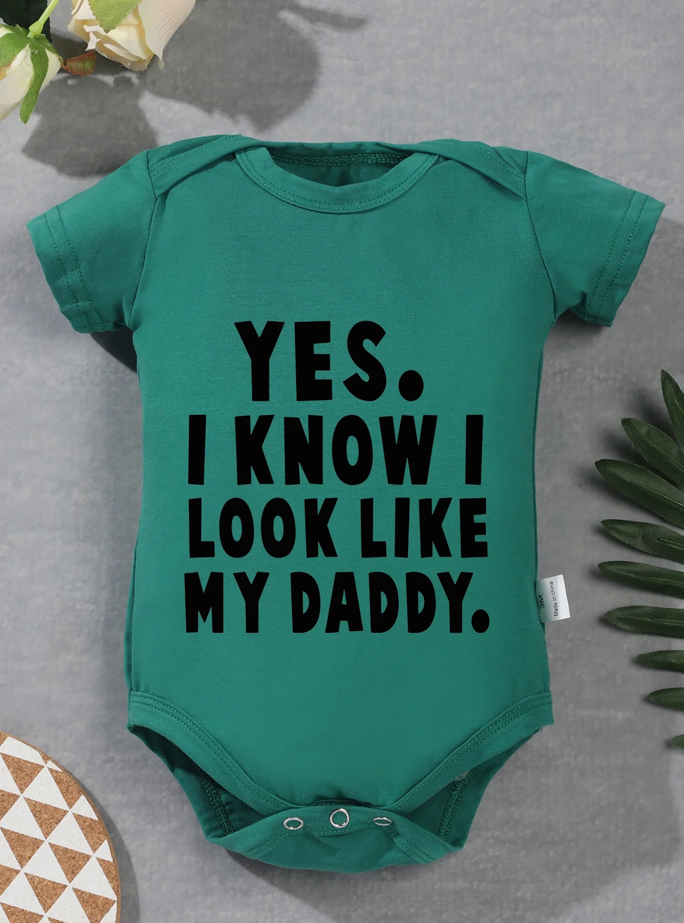 Short Sleeve Toddler Romper Infant Jumpsuit Newborn Baby Girl Boy Clothes Bodysuit Yes I Know Look Like My Daddy Print Onesie