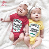 New Summer Baby Boys Girls Clothes Baby Bodysuit Short Sleeved Letter Baby Bodysuits One Pieces Cute Babies Twins Clothes #Y