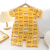 2024 Infant Toddler Crawling Clothes Cotton Summer Boys Girls Thin Male Baby Female Short-sleeved Romper suit Children's Onesie