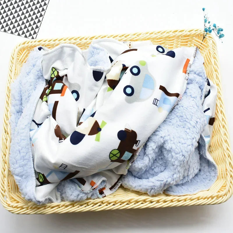 Baby Blankets New Double Layer Super soft Fleece Infant Bebe Swaddle Envelope Wrap For Newborn Baby Boys Girls Bedding Blanket