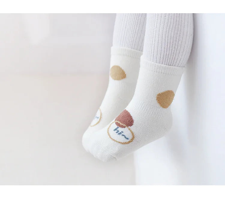 3 Pairs Newborn Baby Socks Cartoon Toddler Anti Slip Cotton Floor Socks for Girl Boy Cute Unisex Accessories Four Season