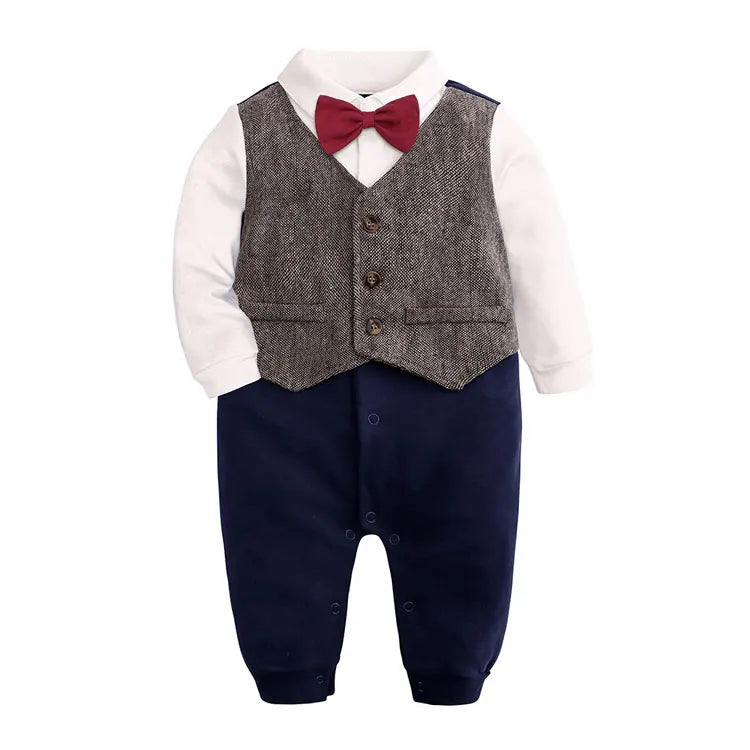 Gentleman Newborn Baby Clothes Boys Rompers Cotton Long Sleeve Baby Boy Clothes Spring & Autumn Infant Rompers 0-24 Months