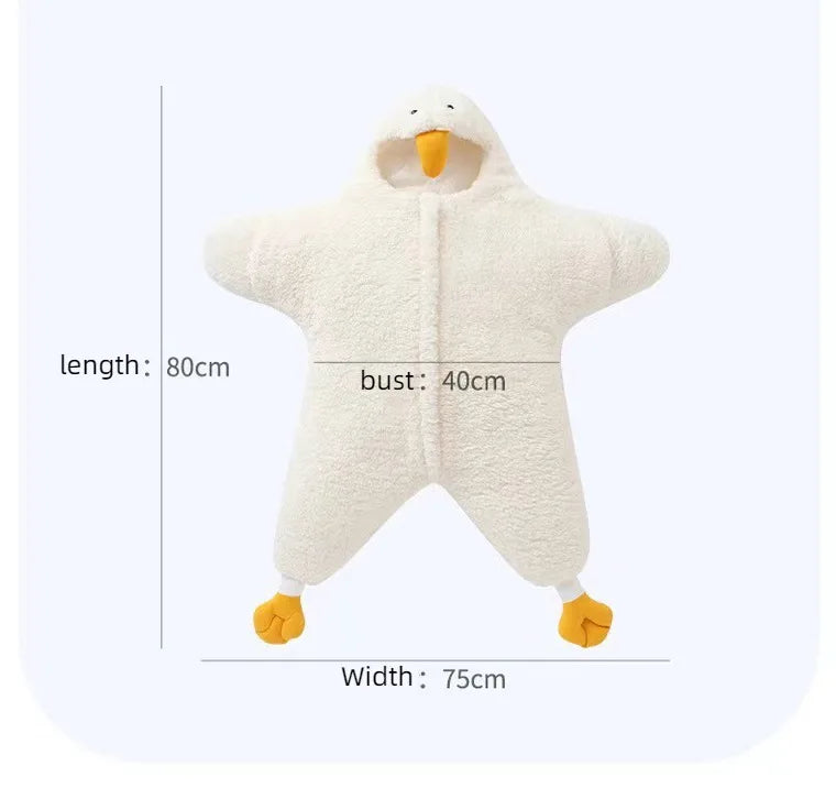 Baby Sleeping Bag Infant Skin Soft Thickening Warm Quilt Newborn Cartoon Goose Multi-function Breathable Quick Drying Clothing