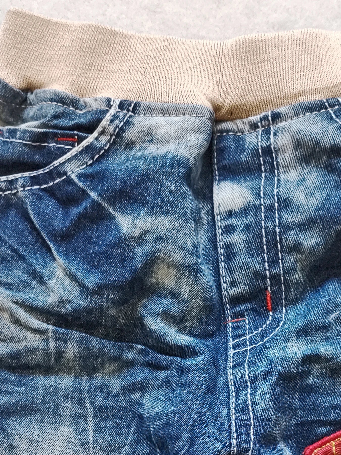 5050  kids jeans summer  80% length shorts soft denim