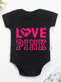 Baby Girl Boy High Quality Infant Fashion Love Pink Printing Bodysuit Newborn Clothes Rompers Jumpsuit Toddler Trendy