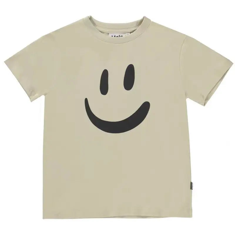 Boys Clothes Molo Brand New Summer Sale Smile Face Kids T-shirts Short Sleeve Cute Cartoon Tops Cotton Tee Toddler Girls Outwear