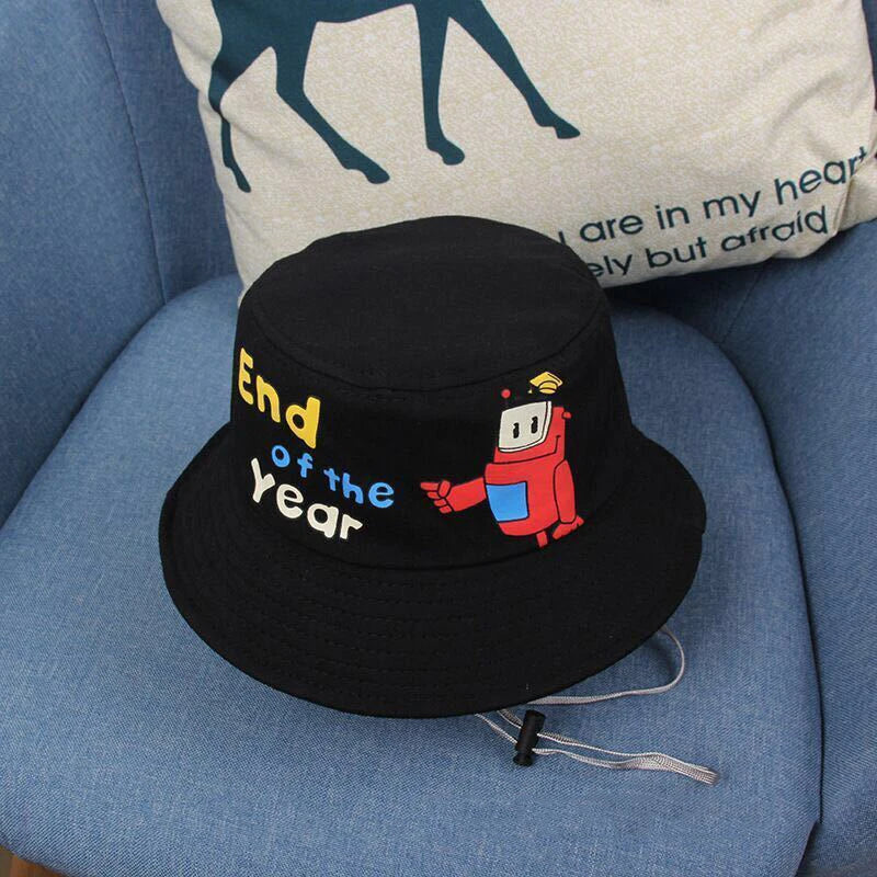 Children Bucket Hat New Spring Boys Girls Sun Hat Cute Funny Expression Outdoor Summer Kids Hat Fishing Cap Korean Style 2-6Y