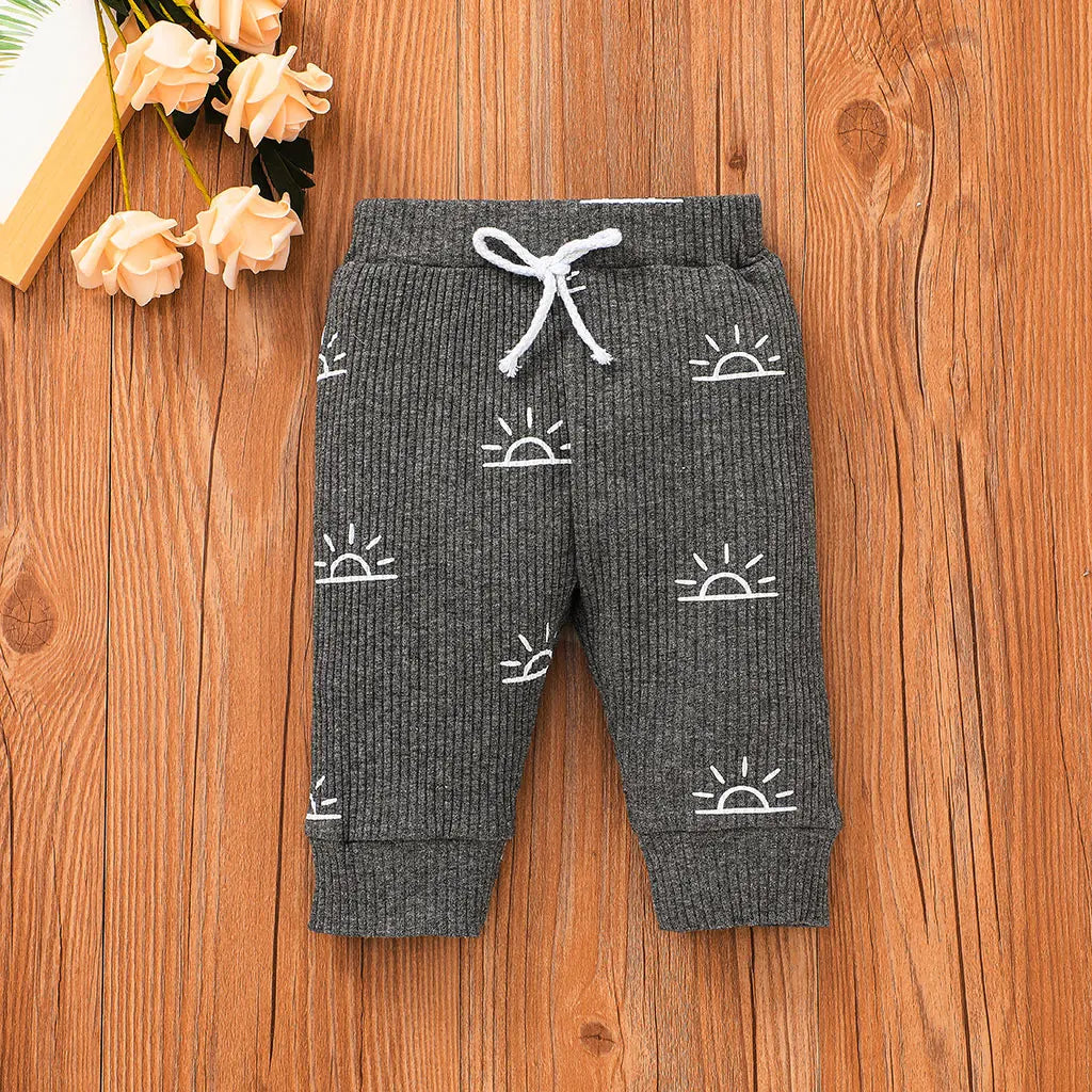 3PCS Baby Boy Clothes Set Spring Autumn Knitted V-neck Romper+infant Pants+Cap Newborn Outfit