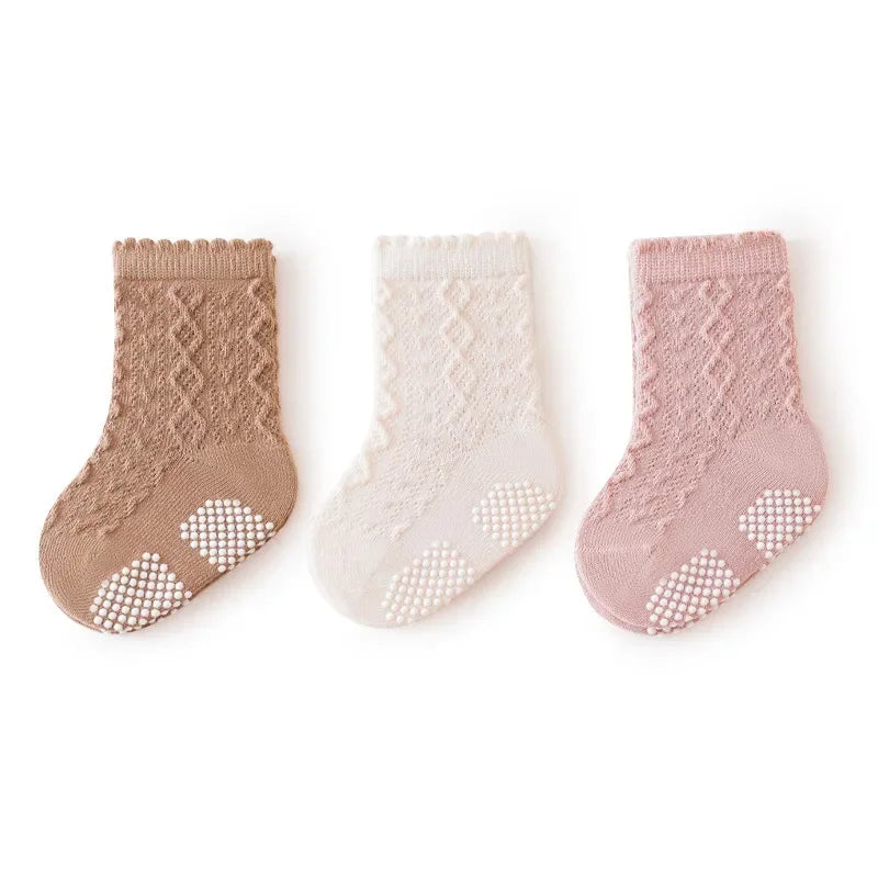 3 Pairs Korean Kids Soft Fashion Cartoon Socks Baby Middle Tube Stockings Long Socks for Infant Toddler Boys Girls Casual Socks