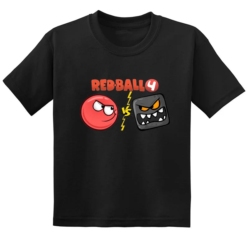 Hot Sale Red Ball 4 Print Cartoon Kids T-shirt Funny Baby Boys Girls Clothes Summer Fashion Children Cotton Short Sleeve T shirt