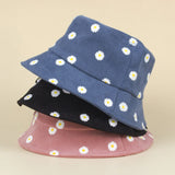 Summer Wide Brim Daisy Pattern Kids Bucket Hat Cute Flower Baby Boys Girls Sun Hat Soft Kids Chilren Fisherman Panama Caps