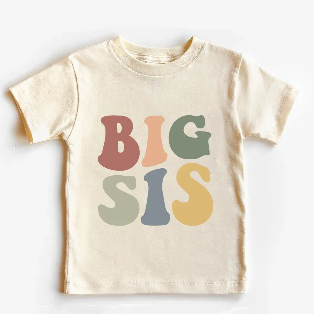 Big Brother Little Brother Family Matching Shirt Boys Summer T-shirt Kids Retro Short Sleeve Tops Outfit  Sibling Shirts Clothes