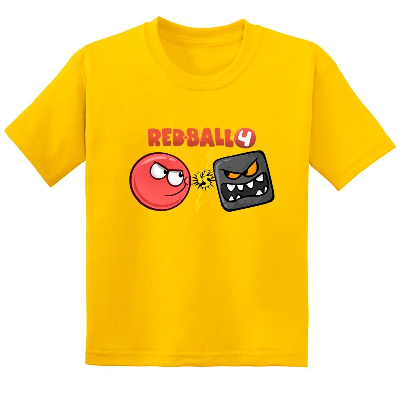 Hot Sale Red Ball 4 Print Cartoon Kids T-shirt Funny Baby Boys Girls Clothes Summer Fashion Children Cotton Short Sleeve T shirt