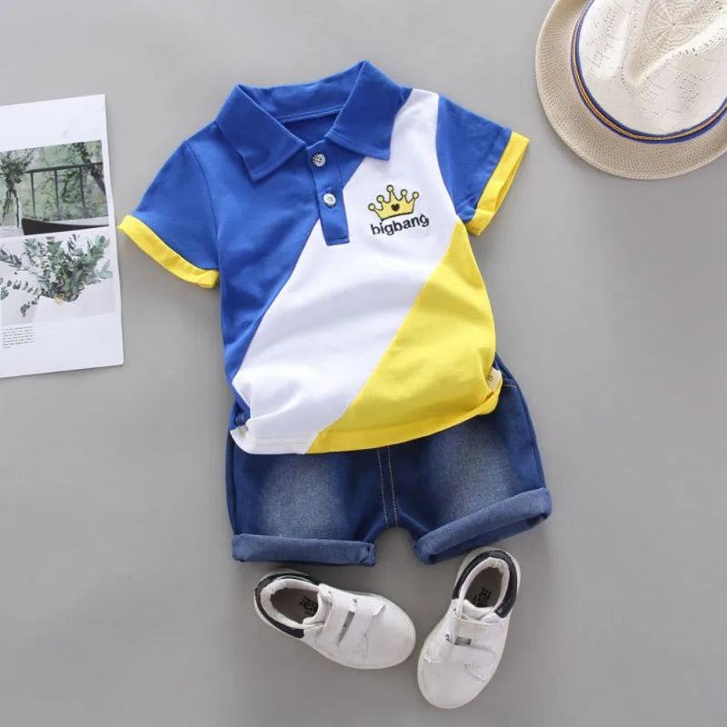 Summer Cool Pattern Children Kid's Sport Suit Baby Little Boy's Clothing Set Toddler Boys Formal Clothes Sets For 0.3-4Y