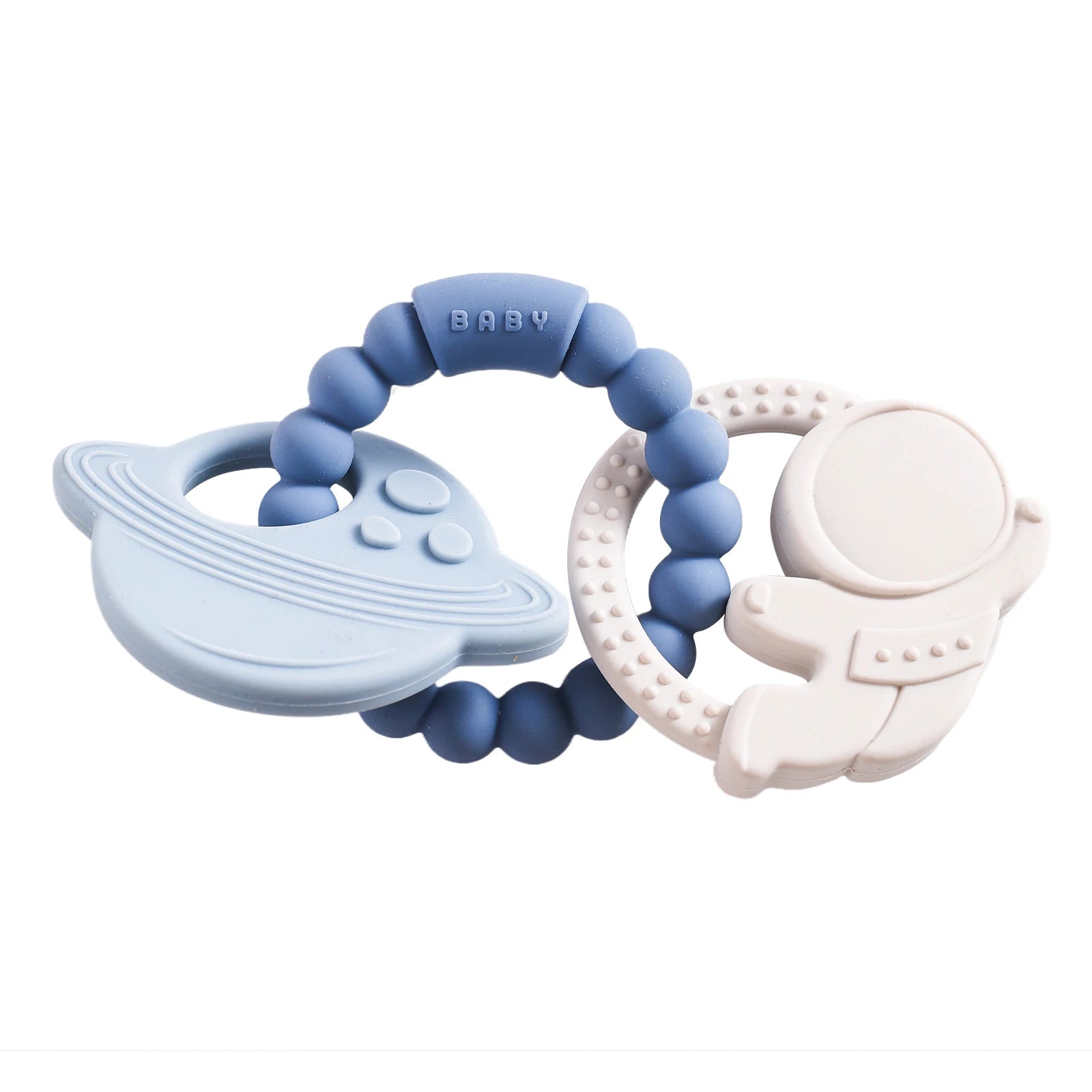 1pc Silicone Teether,Food Grade Baby 0-12 Toys,ToddlersTeething Ring Sensory Toys,Silicone Planet Teether Bracelet Accessories