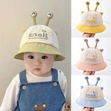 Cartoon Snail Baby Bucket Hat Cute Solid Color Ear Kids Fisherman Cap Spring Summer Wide-brim Toddler Panama Sun Hats